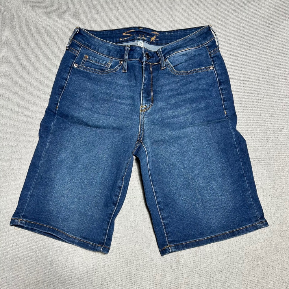 Seven7 Bermuda Shorts Womens Size 8 Blue Black Denim 3 Pair Bundle Jorts - Picture 12 of 16